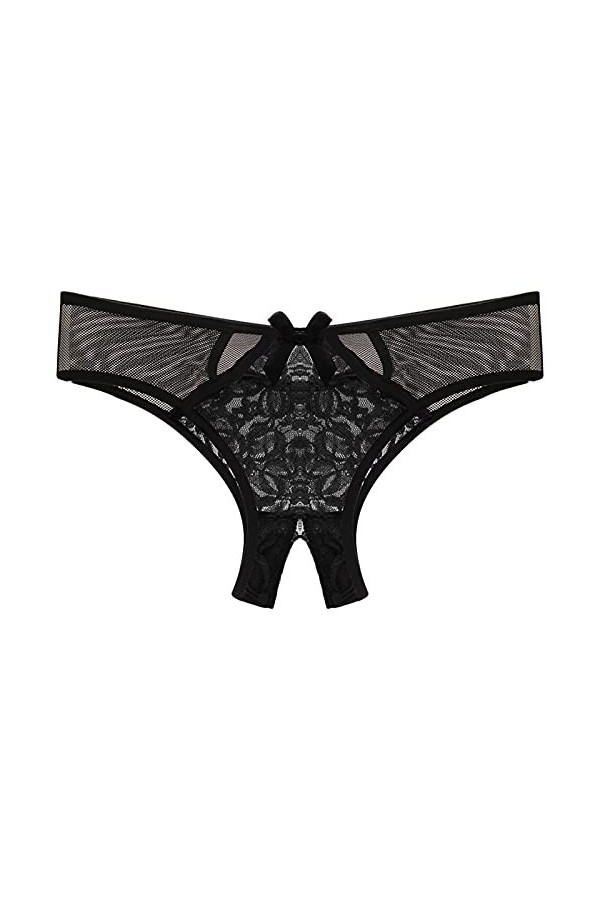 Générique sous-vêtements Bas Culottes Ouvertes Briefs Taille Sexy Slip Entrejambe Dentelle pour Femmes Combinaison Black, On