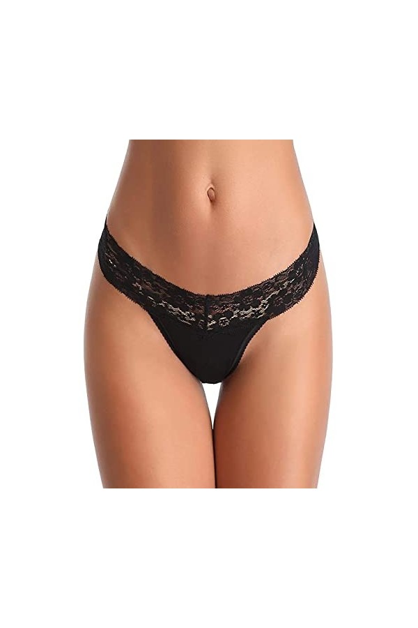 Culottes pour Femme Pack Sexy Femmes Solide Taille Basse Sexy Dentelle Triangle sous-vêtements G String Pantalon Slip Sexy po