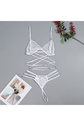Vêtements De Nuit Femme 2 Pièce Ensemble Soutien Gorge et String Dentelle sous-Vetements Erotique Lingerie Sexy Ensemble Sexy
