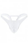 générique Hommes Strings Cuir Dos strongs Mode Hommes sous-vêtements Sexy G Strings Lingerie Vinyle Sexy Z002-White, One Siz