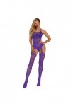 Générique sous-vêtements Filet de Poisson Creuse de Nuit Lingerie Mesh pour Femmes Body String Sexy Chic Purple, One Size 