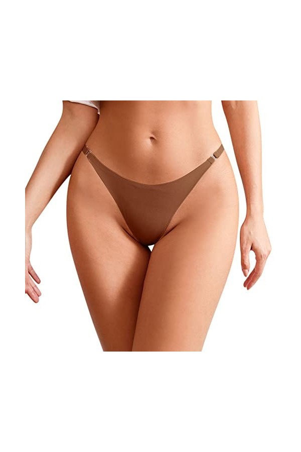 Générique La Petite Culotte Femme Couleur Unie Panties Hot Washable Pantalons Triangle Douce Tangas Transparente Taille Basse
