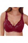 CUTeFiorino Ensemble de lingerie sexy soutien-gorge transparent ultra mince et respirant pour femme en toile, Bordeaux, 110D
