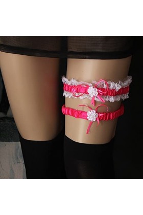 Bleu Jarretière Mariage avec Elastique 2 Pièces Noeud Papillon Et Perle Jarretière Dentelle Rouge Rose Jarretière Mariage Sex