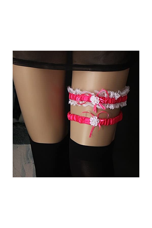 Bleu Jarretière Mariage avec Elastique 2 Pièces Noeud Papillon Et Perle Jarretière Dentelle Rouge Rose Jarretière Mariage Sex