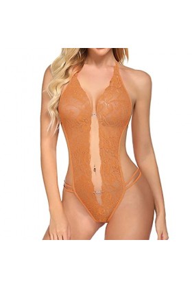 Lingerie Sexy Femme Coquine Hot Grande Taille Femmes 1 Pièce Lingerie Sexy Dentelle Body Deep V Teddy Nuisettes S ~ XXL Linge