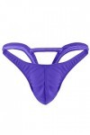 générique Hommes Strings Cuir Dos strongs Mode Hommes sous-vêtements Sexy G Strings Lingerie Vinyle Sexy Z002-Purple, One Si