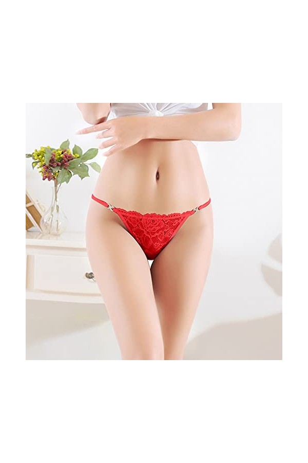 LDadgf Culotte sexy en dentelle pour femme en dentelle creuse jacquard sans couture Sous-vêtements sexy, RD1, M