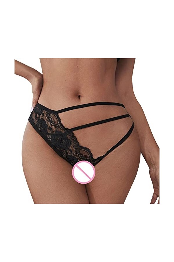 TDEOK Femmes Sexy Floral Dentelle Mesh Culotte Low Rise Transparent Plus Size Sous-vêtements Sexy Sous-vêtements Hommes Ouver