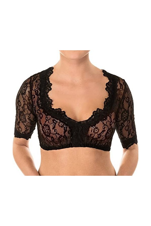 Luckywaqng Combinaison élégante et sexy pour femme - Noir - En dentelle - Robe en cuir, Noir , M