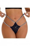 Lingerie Femme Sexy Ensemble Homme Sexy Hot y2*k Sexy Shining Waistband Femmes String en Dentelle Noire et G String Culotte L