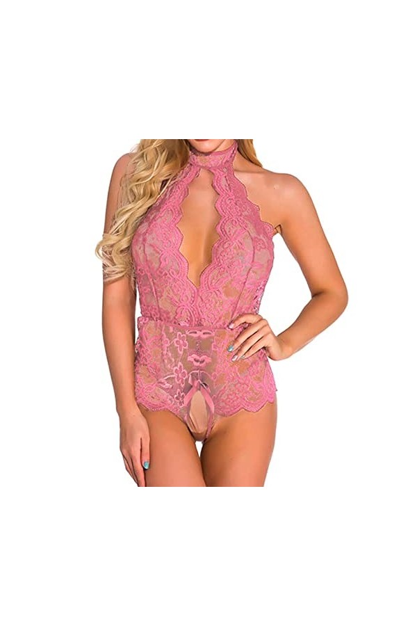 Ensemble Lingerie Feminine Sexy Ouverte Lingerie Sissy Érotique Col en V Profond sous Vêtements Slutty Hot Clubwear Valentin 