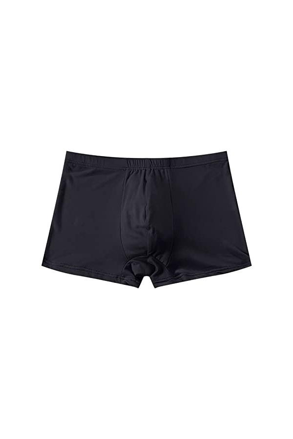 FGUUTYM String Sous-vêtements Homme Couleur Unie Boxer Confortable en Soie de Lait Shorts Abordable Respirant, Noir , L