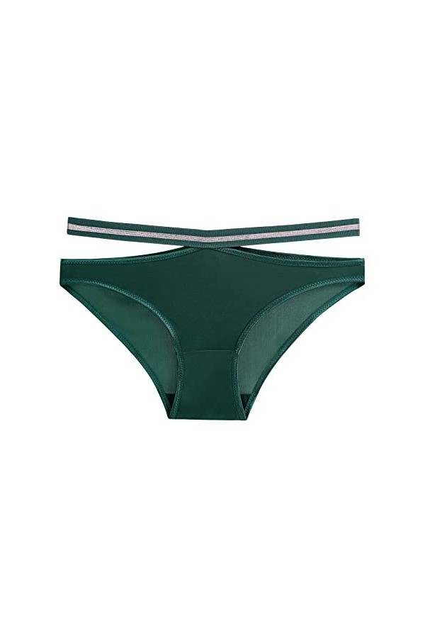 liaddkv Culottes en coton culottes culottes creuses pour femmes sexy épissage sportif lingerie respirante lanières, vert, L