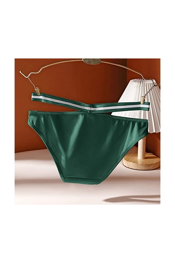 liaddkv Culottes en coton culottes culottes creuses pour femmes sexy épissage sportif lingerie respirante lanières, vert, L