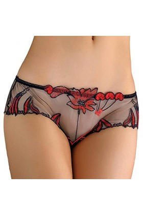 sous-vêtements Sexy Pure Sexy Transparent Respirant Confortable Personnalité Taille Basse Dames sous-Vêtements Culottes Red,