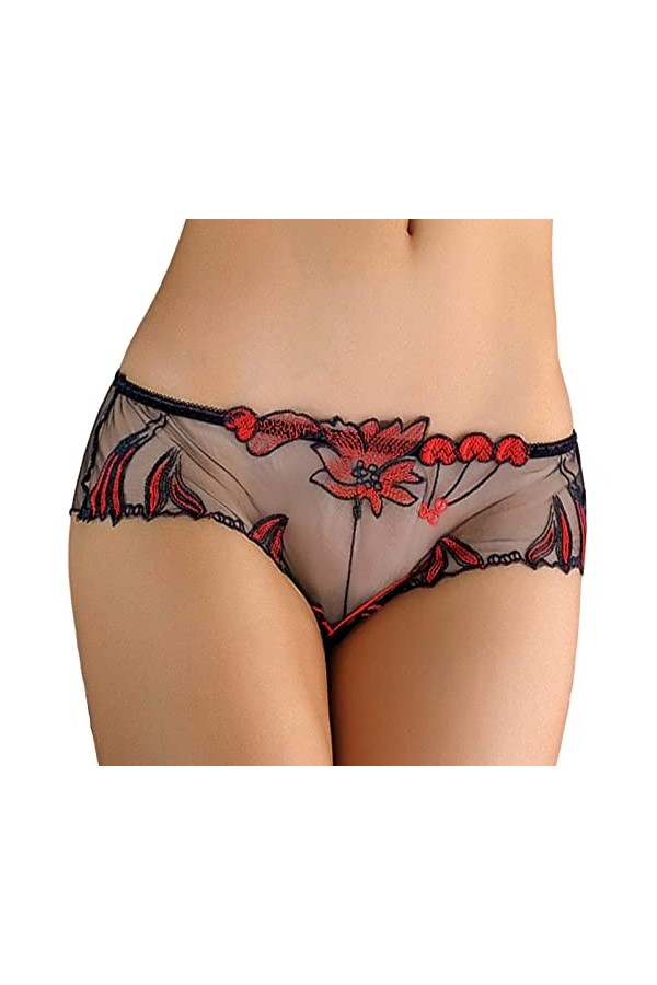 sous-vêtements Sexy Pure Sexy Transparent Respirant Confortable Personnalité Taille Basse Dames sous-Vêtements Culottes Red,