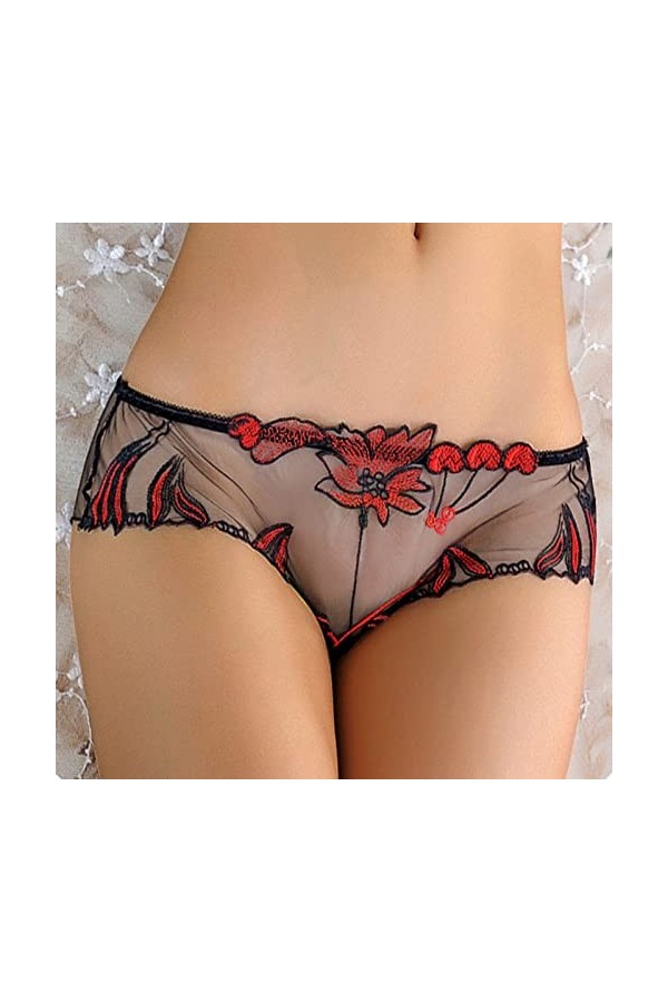 sous-vêtements Sexy Pure Sexy Transparent Respirant Confortable Personnalité Taille Basse Dames sous-Vêtements Culottes Red,