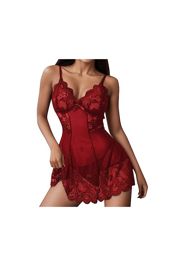 Nuisette Lingerie Femme Slutty Hot Harnais Robe See Through Bandage Nuit Body Col en V Profond De Nuit en Lingerie Push Up Gr