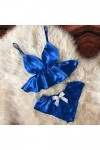 Luckywaqng Lingerie sexy pour femme - Mini jupe bowknot - Avec dentelle - Col en V - Kamisol - Sexy - Lingerie sexy, bleu, XX