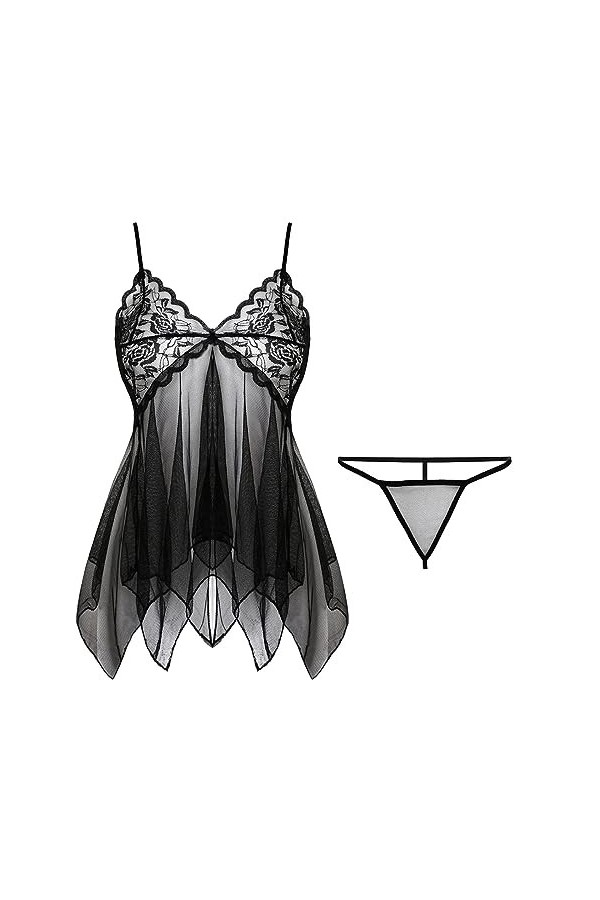 Lingerie Femme Sexy Ensemble Homme Sexy Hot y20k sous-vêtements Amusants pour Femmes Fil Doux Deep V Sexy Lace Hanging See Th