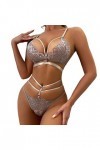 Luckywaqng Mini ensemble de lingerie sexy en dentelle pour femme, gris, XL
