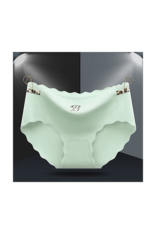 Culottes pour Femme Couleur Unie Slips Taille Haute Shorts en Pur Coton et Soie Pantalons Triangle Stretch Sexy sans Couture 
