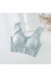 Soutien-gorge en dentelle pour femme - Grande taille - Soutien-gorge push-up - Soutien-gorge à lacets, gris, M