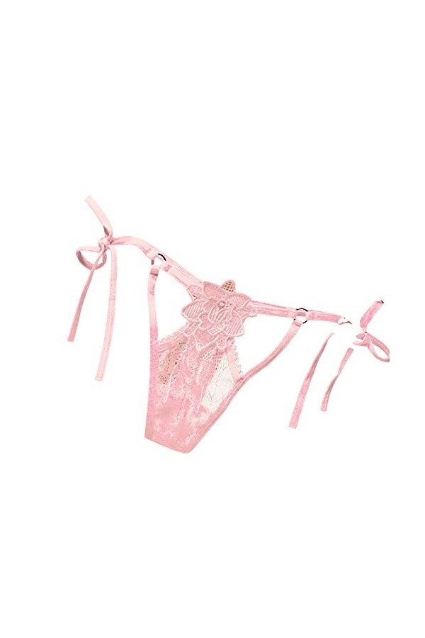 Générique Lingerie Sexy Femme Sweetter Strings Culottes Breakfast See-Through Sexy Lingerie Dentelle Femmes Entrejambe Pink,