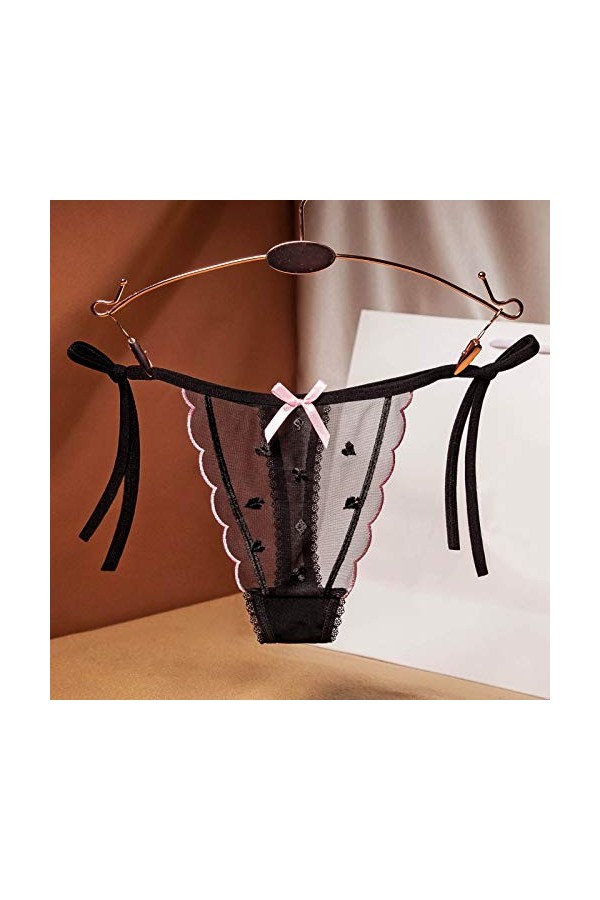 IQYU Culotte sexy pour femme - En coton - Taille haute - Doux et extensible - Multicolore, Noir , taille unique