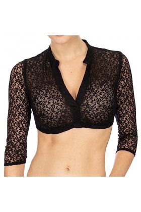 YANFJHV Femmes 1 PC Armatures Lingerie Dentelle Gilet Femme Élégant Chemisier Noir Chemisier Dentelle Chemisier pour Oktoberf