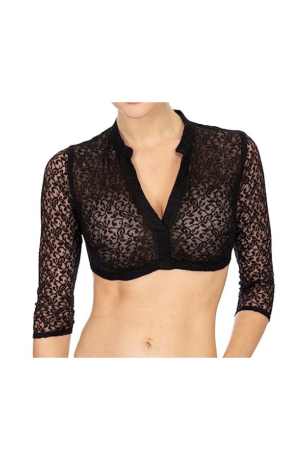 YANFJHV Femmes 1 PC Armatures Lingerie Dentelle Gilet Femme Élégant Chemisier Noir Chemisier Dentelle Chemisier pour Oktoberf