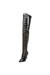 Pleaser Seduce-3024, Bottes hautes classiques non doublées femme - Noir - Schwarz Blk Str Pu , 36 EU