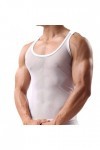 Jiabing sous-vêtements Sexy pour Hommes Boxer Slips Maille Respirant Sexy Chemises Hommes sans Manches vêtements de Nuit Voir
