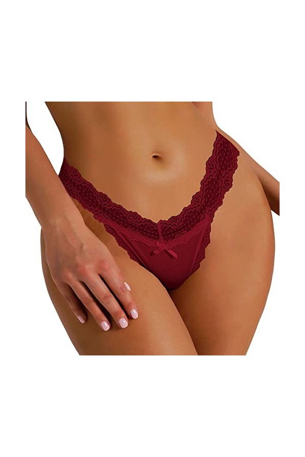 BIISDOST sous-vêtements Sexy pour Femmes Strings en Dentelle pour Femmes String en Dentelle Sexy Taille Basse Culotte sans Co