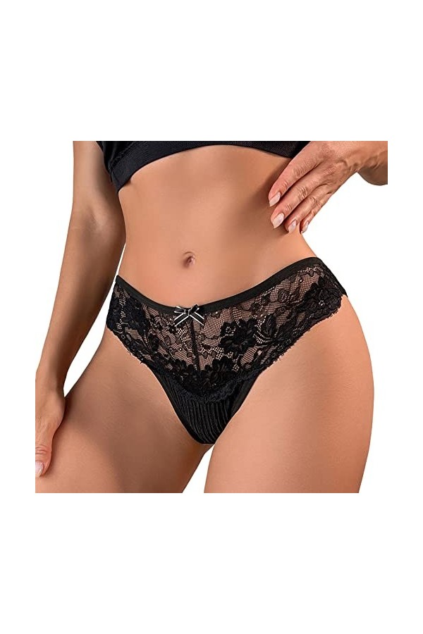 Slips Femme Taille Haute String Stretch Pantalons Triangle Elasticité Culottes en Pur Coton et Soie Sexy Coton Coquine Hot Ph