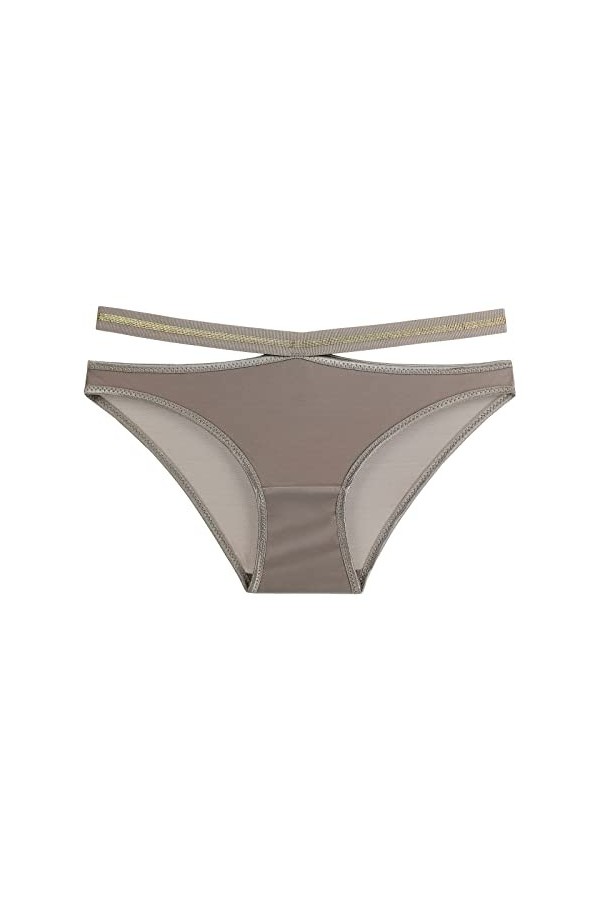 liaddkv Culottes en coton culottes culottes creuses pour femmes sexy épissage sportif lingerie respirante lanières, café, XL