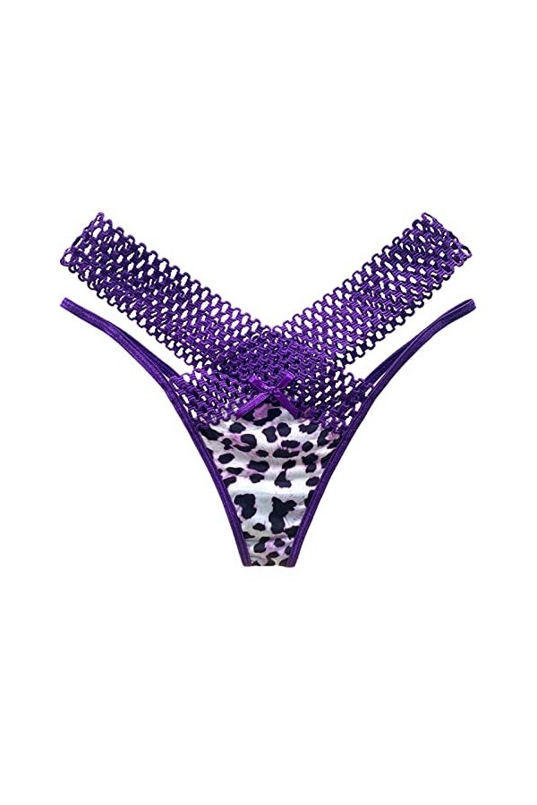 sous-vêtements Soie glacée Taille Basse Ultra Mince Voir à Travers la Culotte en Maille Culottes Purple, One Size 