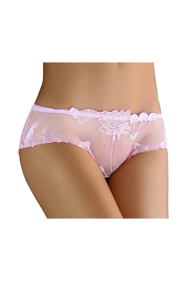 sous-vêtements Sexy Pure Sexy Transparent Respirant Confortable Personnalité Taille Basse Dames sous-Vêtements Culottes Pink