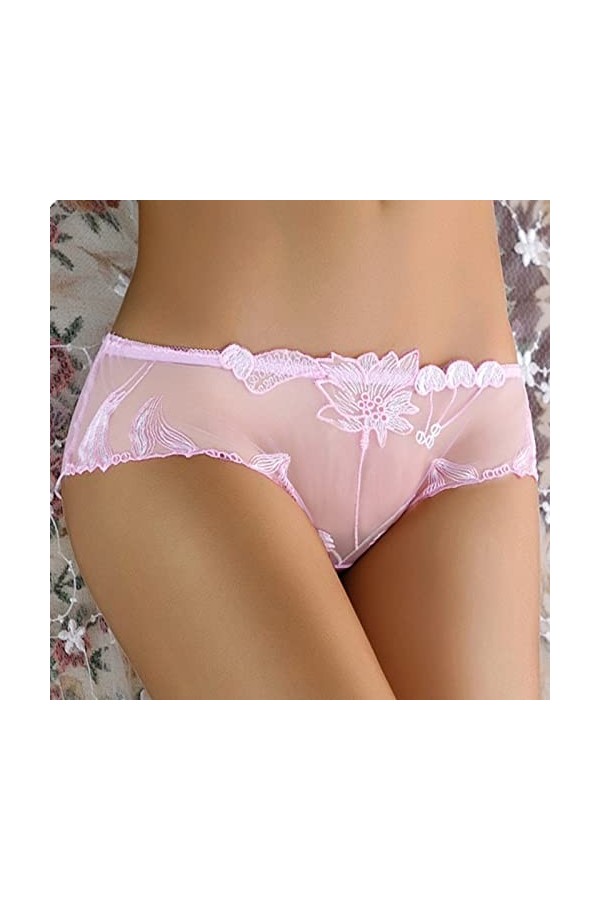sous-vêtements Sexy Pure Sexy Transparent Respirant Confortable Personnalité Taille Basse Dames sous-Vêtements Culottes Pink