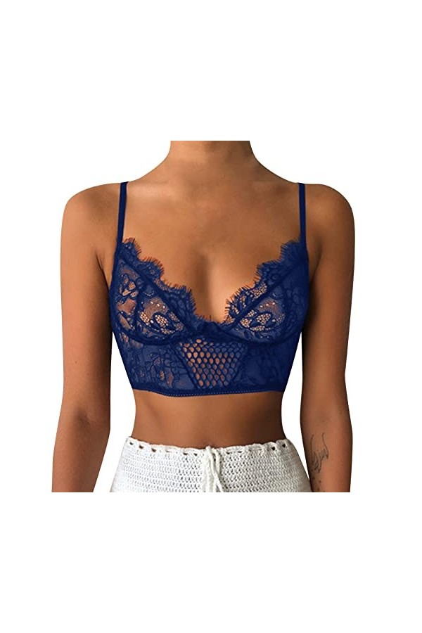 Lingerie Femme Sexy Ensemble Homme Sexy Hot y*2k Femmes Grande Taille Gilet Crop sans Fil Soutien-Gorge Lingerie Sexy col en 