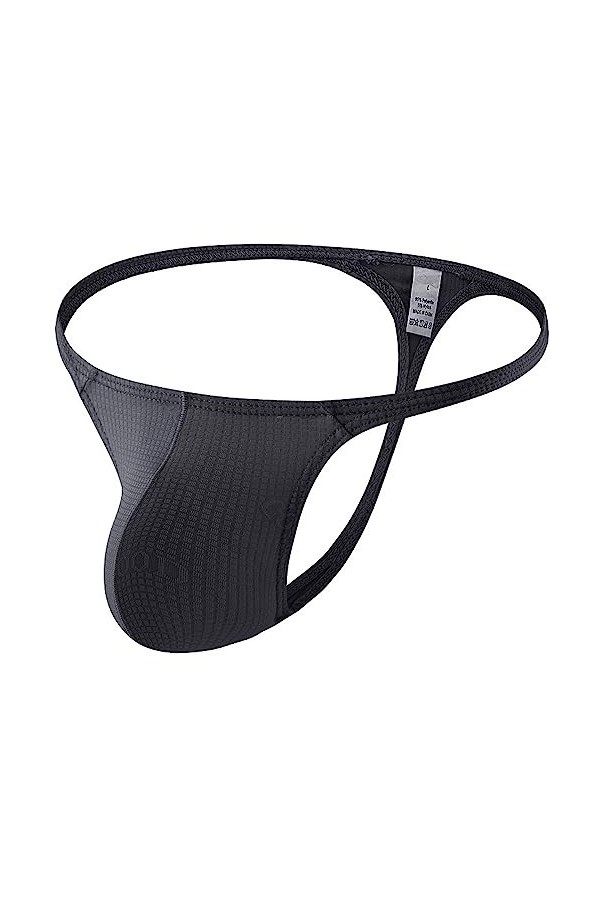 Strings pour Hommes Sexy Low Rise G String Briefs Bulge Pouch Underwear Lingerie Homme Sexy Hot Grey, XL 