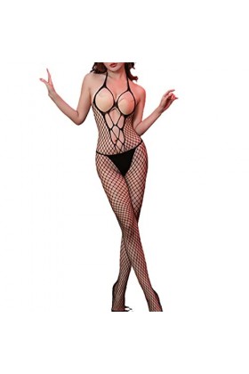Lingerie Sexy Trois Points Passion Bas Serrés Tearable Sexy Net Ensemble de Vêtements Robe Sexy Black, One Size 