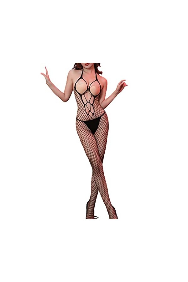Lingerie Sexy Trois Points Passion Bas Serrés Tearable Sexy Net Ensemble de Vêtements Robe Sexy Black, One Size 