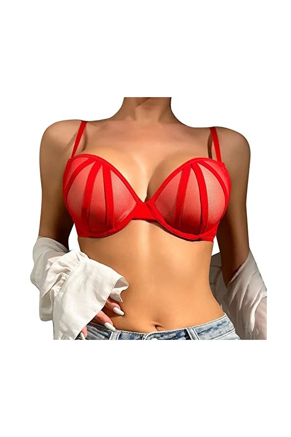 Lingerie Femme Sexy Ensemble Homme Sexy Hot y20k Soutien-Gorge à Armatures en Maille Femmes Grande Taille Gilet Crop Fil libè