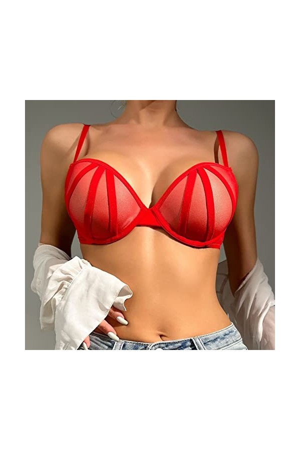 Lingerie Femme Sexy Ensemble Homme Sexy Hot y20k Soutien-Gorge à Armatures en Maille Femmes Grande Taille Gilet Crop Fil libè