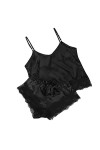 Générique Sexy Lace Pyjamas Suspender Suit Imitation Silk Home Sexy Homme Accessoire Nighties Chemises de Nuit Sexy Nighties