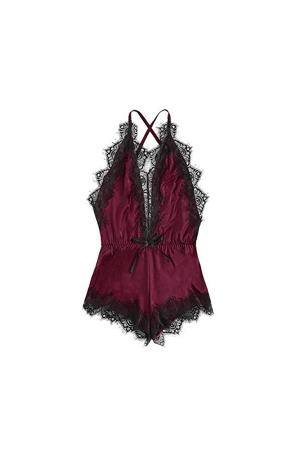 Siam Silk Fashion Fashion Jimono Combinaison sexy pour femme, rouge, XXL