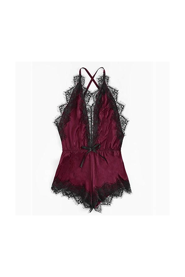 Siam Silk Fashion Fashion Jimono Combinaison sexy pour femme, rouge, XXL