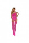 Générique sous-vêtements Filet de Poisson Creuse de Nuit Lingerie Mesh pour Femmes Body String Sexy Chic Hot Pink, One Size 